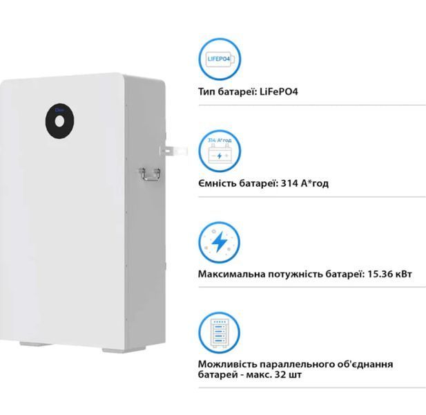 Акумуляторна батарея Deye RW-F16 51,2В 314А&middot;год 60N314 фото
